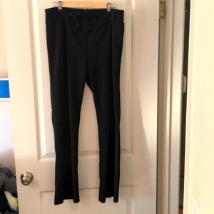 Black Front-tie Pants